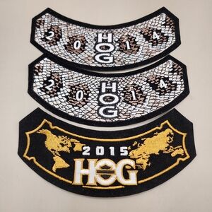 3 Harley Davidson Patches Owners Group HOG 2014 2015